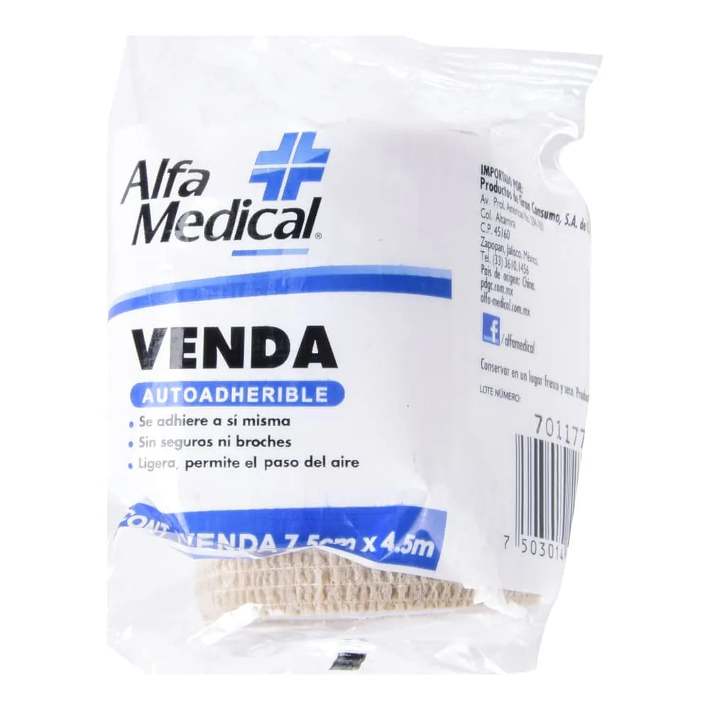Venda Autoadherible Piel Alfa Medical 7.5 cm x 4.5 m