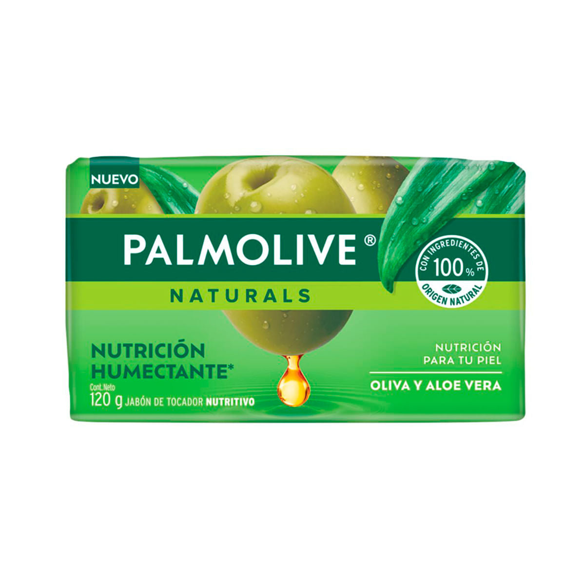 Jabón de Tocador Palmolive Naturals Nutrición Humectante Oliva y Aloe Vera 120 g