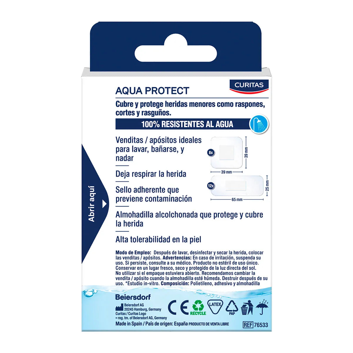 Venditas Curitas Aqua Protect Resistentes al Agua 20 Unidades