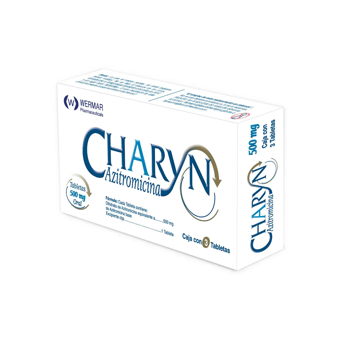 Charyn®, Azitromicina 500 mg 3 Tabletas | Wermar Pharmaceuticals®