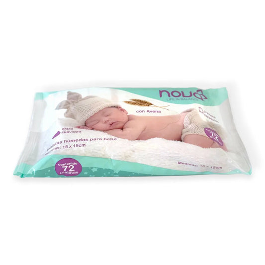 Toallitas Húmedas Para Bebé Con Avena, Nova 72 Piezas