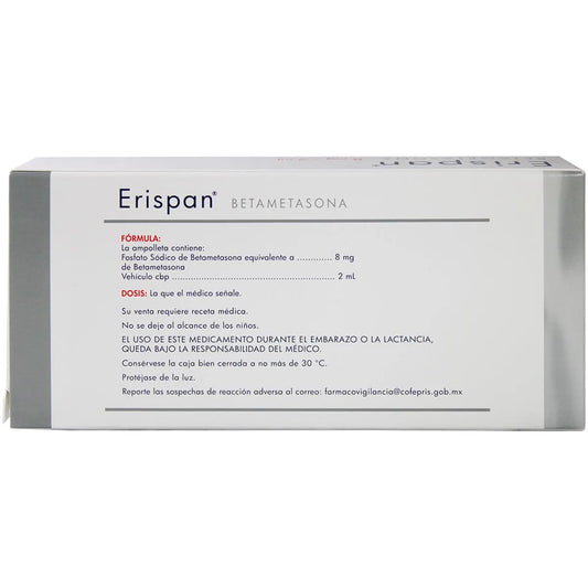 Erispan®, Betametasona 8 mg / 2 mL Solución Inyectable