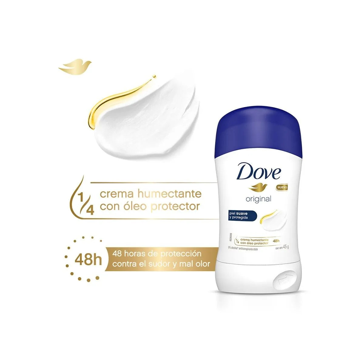 Antitranspirante Dove en Barra 48h Protección 45 g