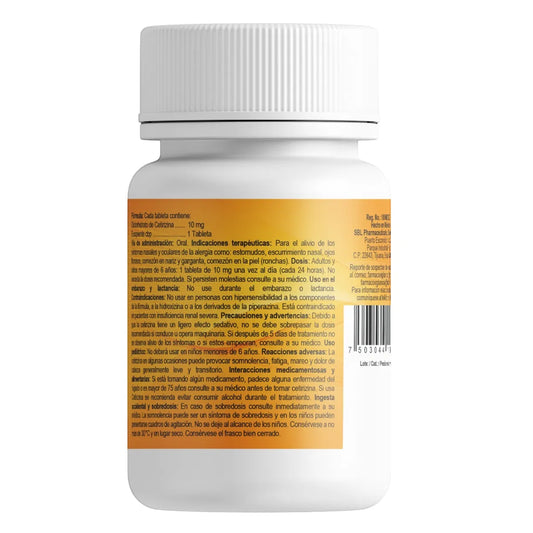Tradaxin®, Cetirizina 10 mg 30 Tabletas