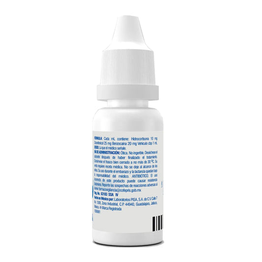Soldrin®, Hidrocortisona, Cloranfenicol y Benzocaína Solución Ótica 10 mL | Pisa®