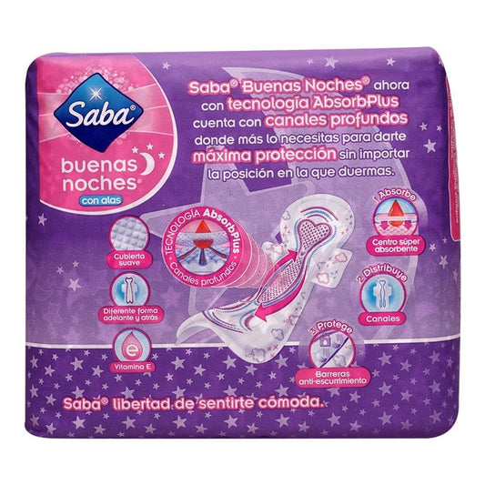 Toallas Saba Buenas Noches Extra Nocturnas 8 Piezas