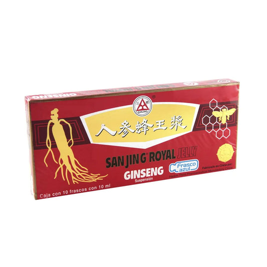 Sanjing® Royal Jelly Ginseng con 10 Frascos de 10 ml