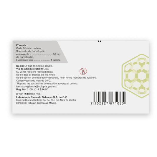 Fermig®, Sumatriptán 50 mg 2 Tabletas | RAAM®