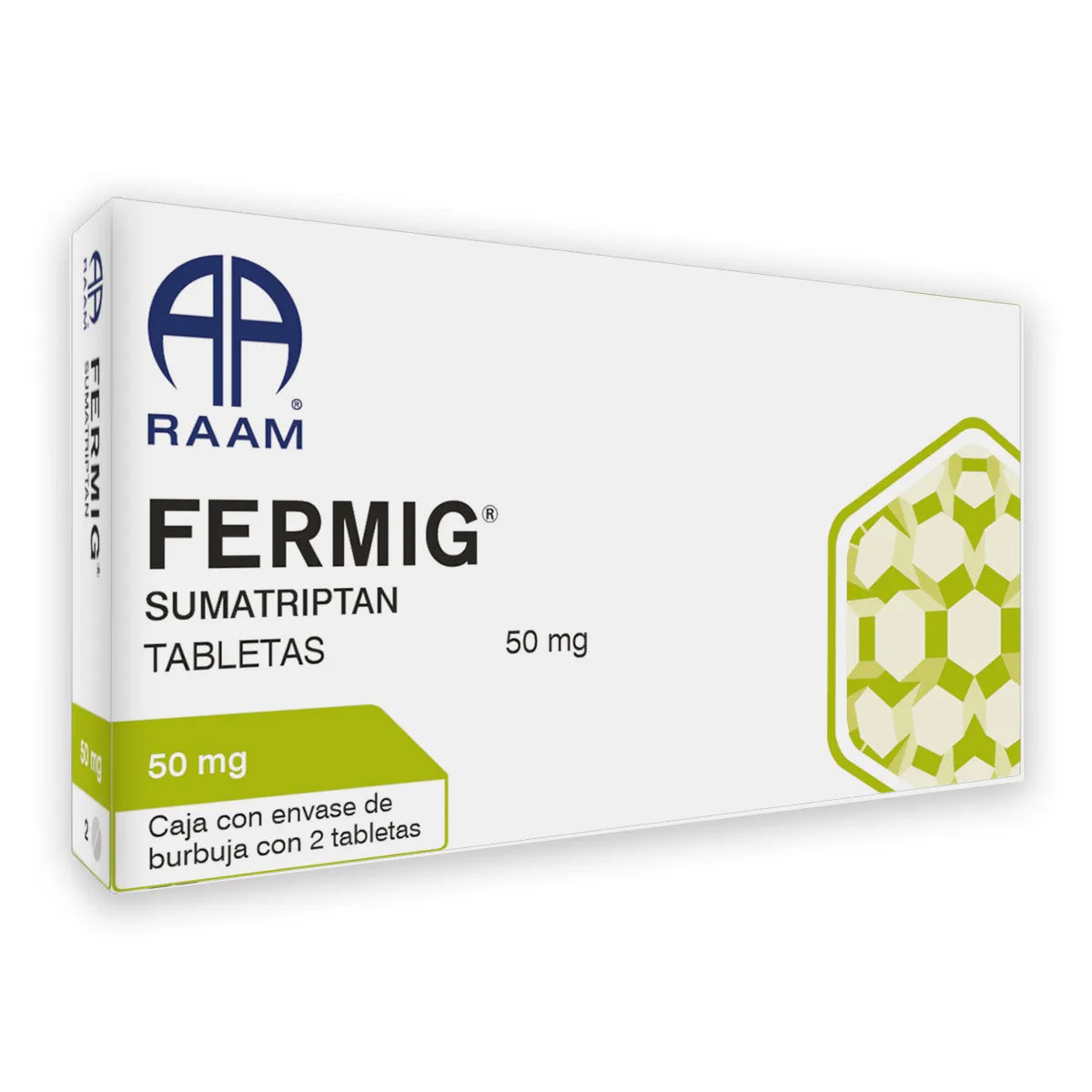 Fermig®, Sumatriptán 50 mg 2 Tabletas | RAAM®