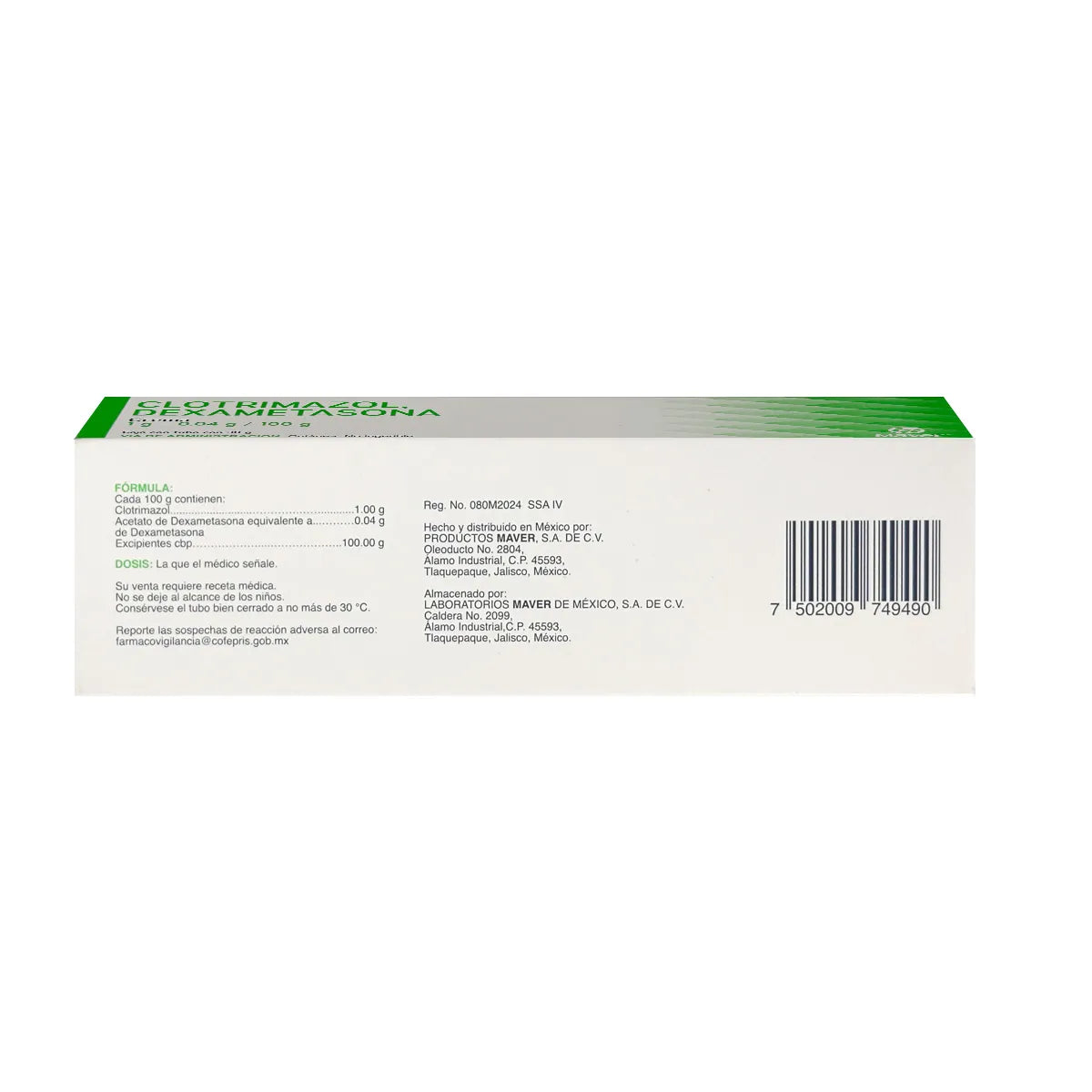Clotrimazol, Dexametasona 1 g / 0.04 g por 100 g Crema 30 g | Maver®