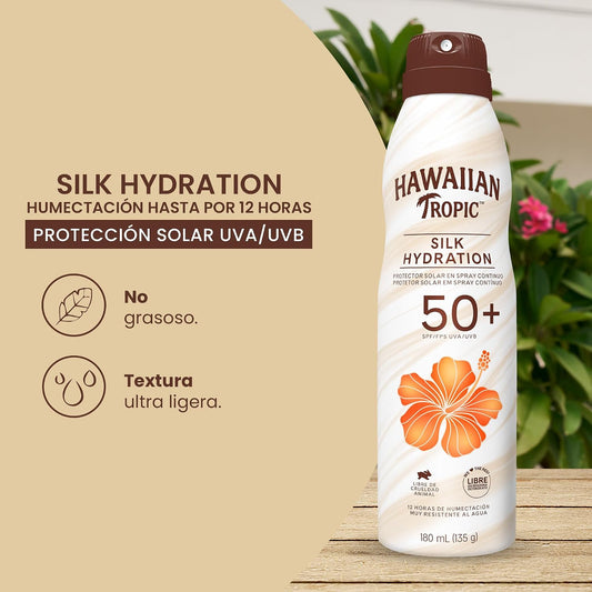 Hawaiian Tropic Silk Hydration FPS 50+ Protector Solar en Spray Continuo 180 mL