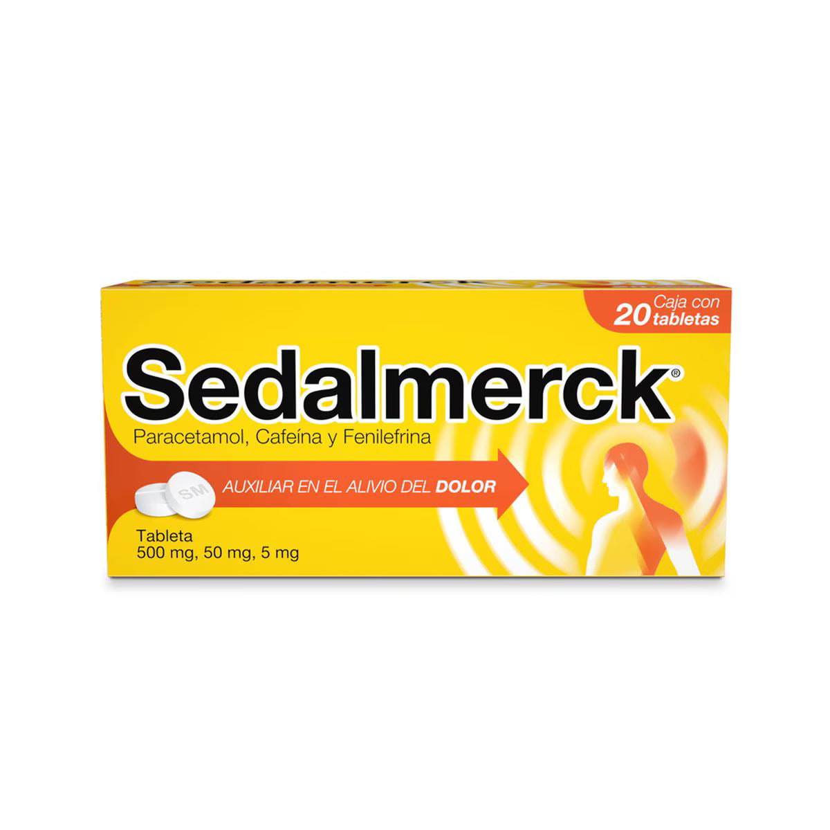 Sedalmerck®, Paracetamol, Cafeína y Fenilefrina 20 Tabletas | Procter & Gamble®