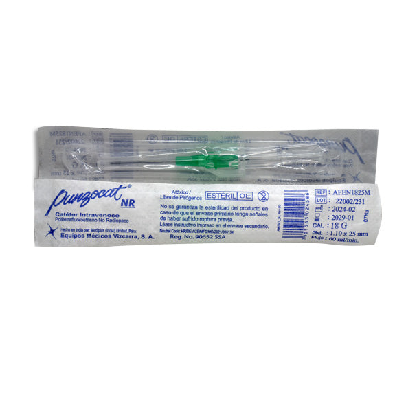 Catéter Intravenoso Punzocat Calibre 18 Verde | Vizcarra