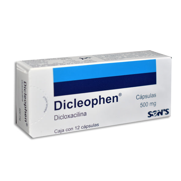 Dicleophen, Dicloxacilina 500 mg 12 Cápsulas