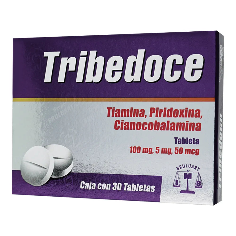 Tribedoce®, Tiamina, Piridoxina y Cianocobalamina 30 Tabletas | Bruluart®