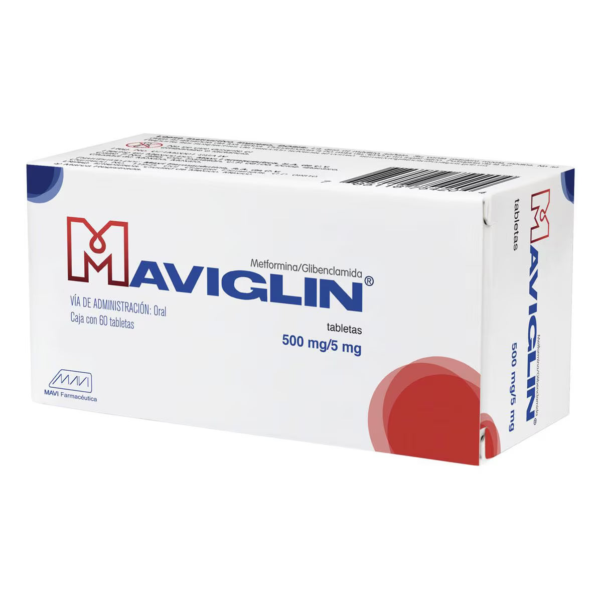 Maviglin®, Metformina 500 mg, Glibenclamida 5 mg 60 Tabletas | Mavi®
