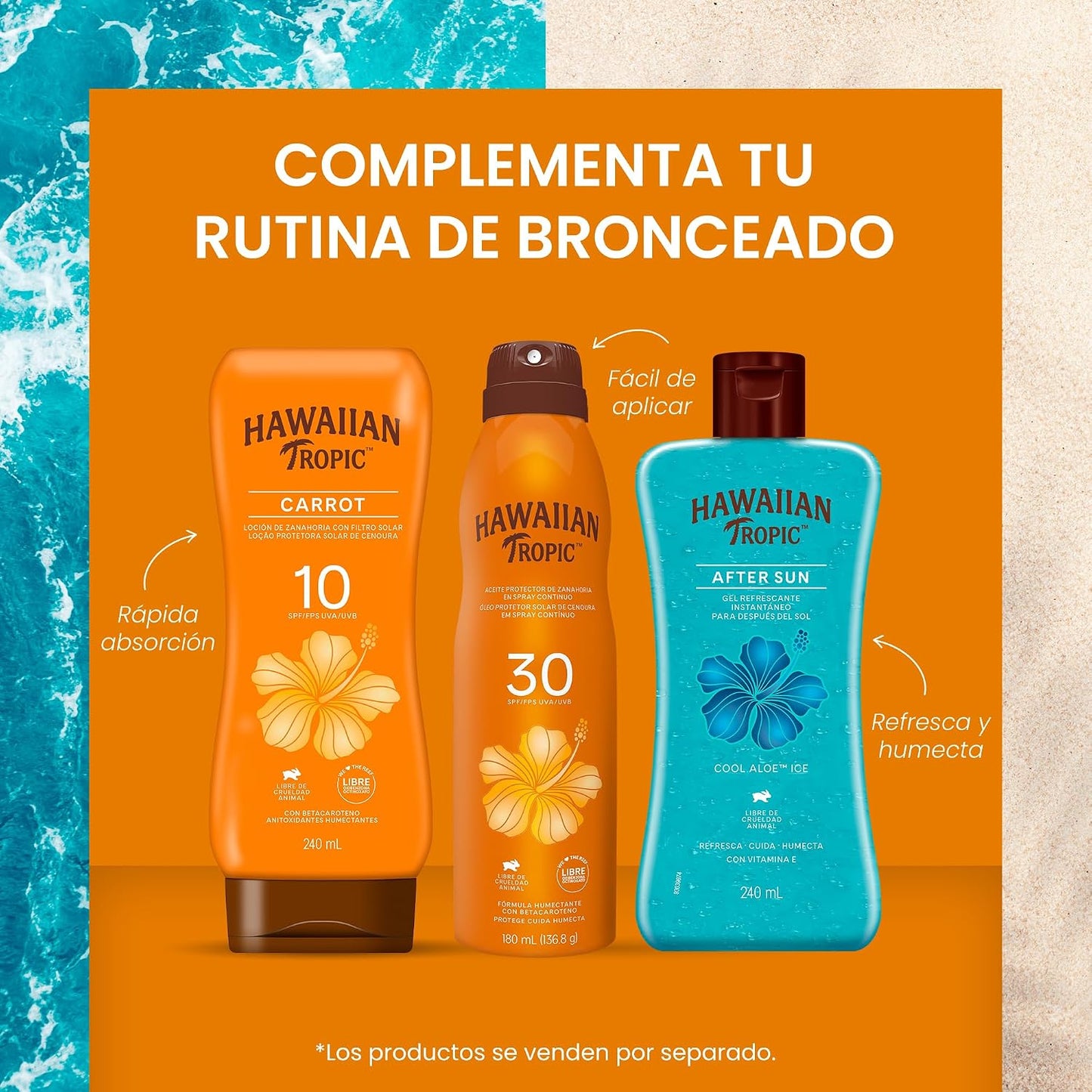 Hawaiian Tropic Carrot FPS 10 Loción Bronceadora con Filtro Solar 240 mL