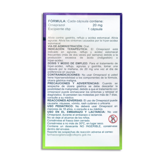 Omeprazol 20 mg 120 Cápsulas | Avivia®