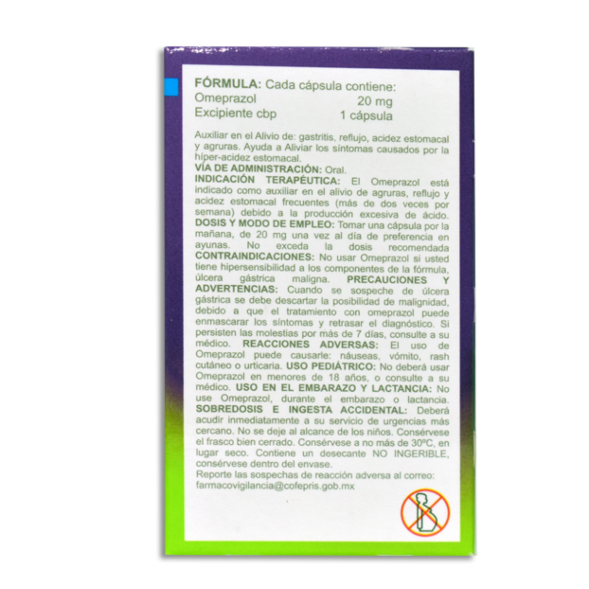Omeprazol 20 mg 30 Cápsulas | Avivia®