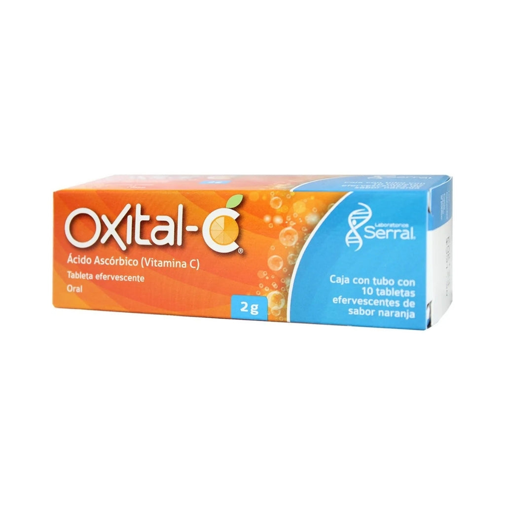 Oxital-C®, Ácido Ascórbico 2 g 10 Tabletas Efervescentes Sabor Naranja | Serral®