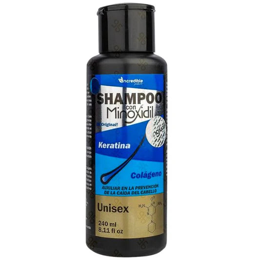 Shampoo Incredible Minoxidil Keratina Unisex 240 ml