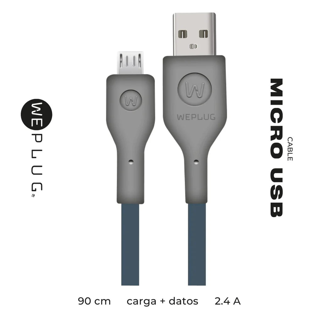 We Plug® Cable de Carga Micro USB a USB 2.1a 90cm