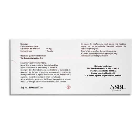 Relivium LP® Tramadol 100 mg 10 Tabletas Liberación Prolongada