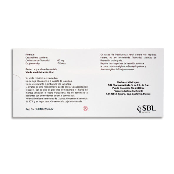 Relivium LP® Tramadol 100 mg 10 Tabletas Liberación Prolongada