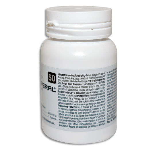 Temperal®, Paracetamol 500 mg, 50 Tabletas | Allen®