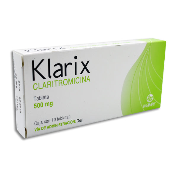 Klarix, Claritromicina 500 mg 10 Tabletas