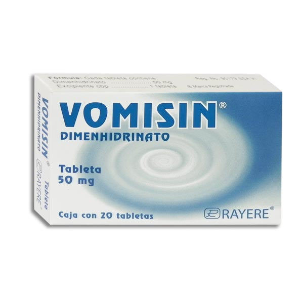 Vomisin®, Dimenhidrinato 50 mg 20 Tabletas