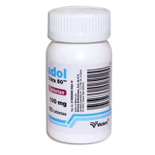 Citra 50, Tramadol 100 mg 60 Cápsulas (Macro)