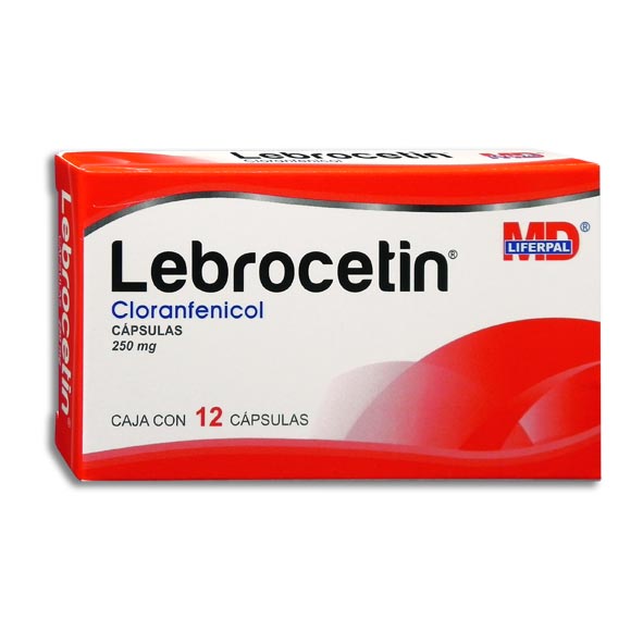 Lebrocetin, Cloranfenicol 250 mg 12 Cápsulas
