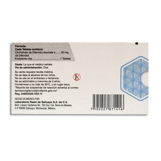 Raamfen®, Difenidol 25 mg, 30 Tabletas | RAAM®