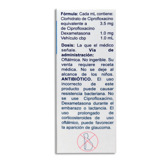 Ciprofloxacino, Dexametasona, 5mL Solución Oftálmica | Química Son’s