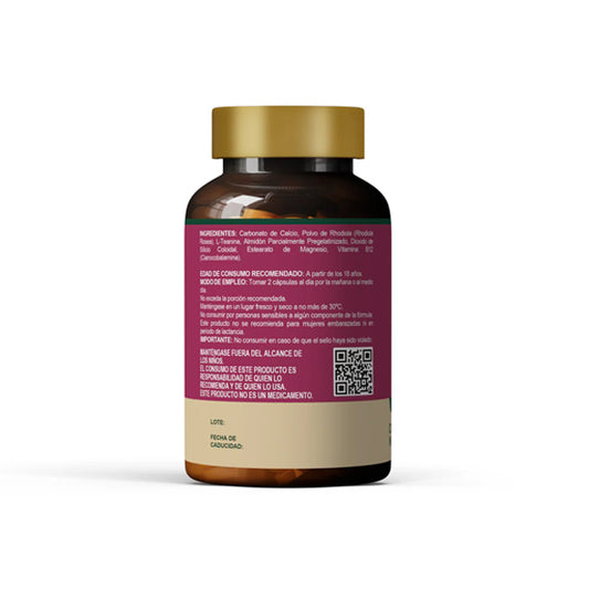 Biodiola, Rhodiola Rosea, L-Teanina, Rhodiola, Vitamina B12, 30 Cápsulas