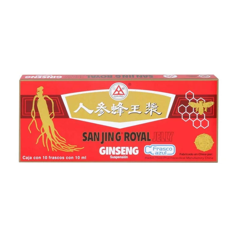 Sanjing® Royal Jelly Ginseng con 10 Frascos de 10 ml