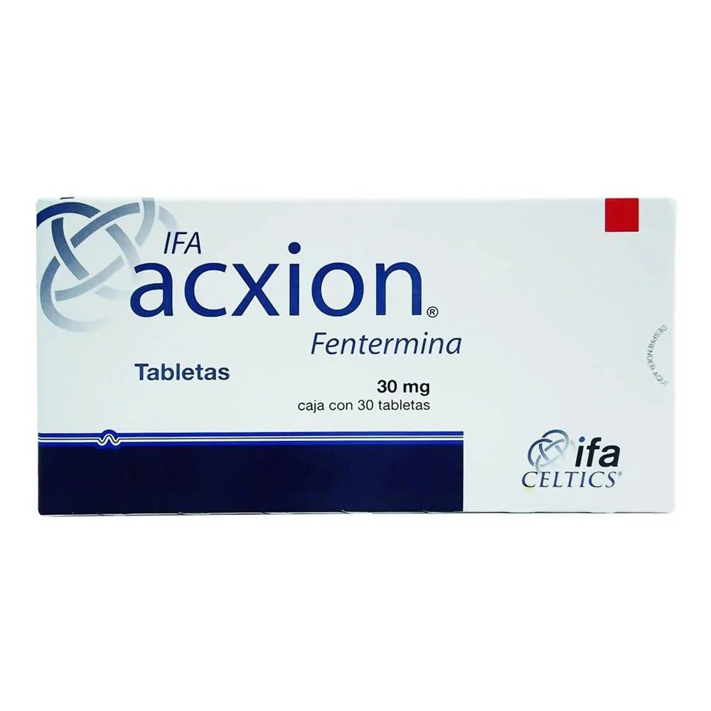 Acxion®, Fentermina 30 mg 30 Tabletas