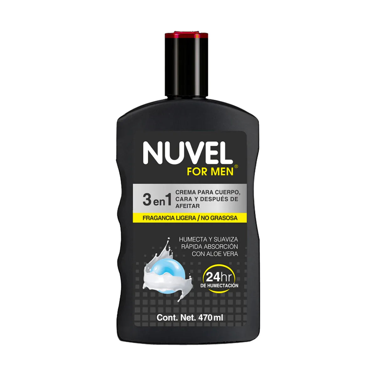 Crema 3 en 1 para Cuerpo, Cara y Después de Afeitar 470 ml | Nuvel®