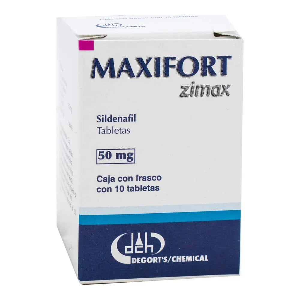 Maxifort Zimax, Sildenafil 50 mg 10 Tabletas