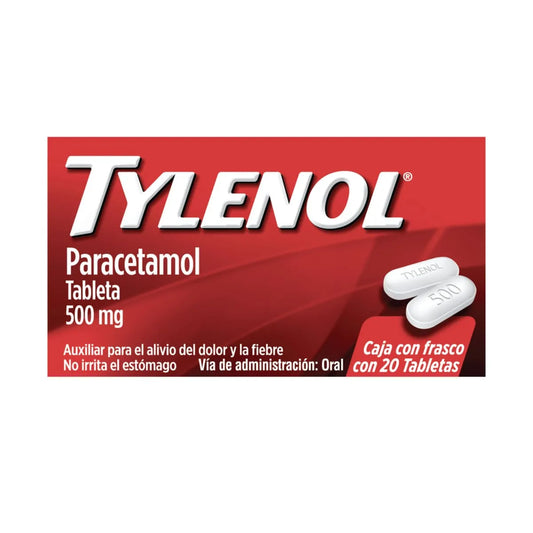 Tylenol®, Paracetamol 500 mg 20 Tabletas