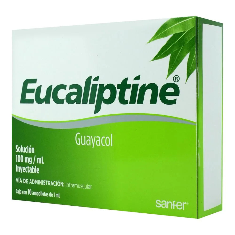 Eucaliptine 100 mg/ml 10 Ampula Inyectable 1 ml c/u Guayacol