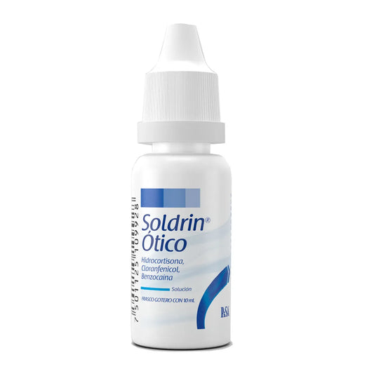 Soldrin®, Hidrocortisona, Cloranfenicol y Benzocaína Solución Ótica 10 mL | Pisa®