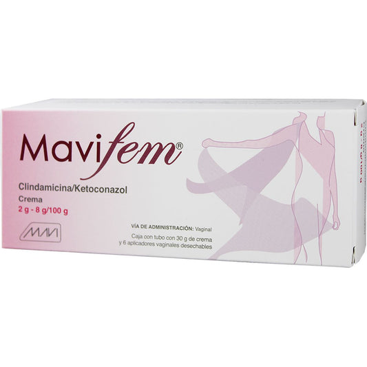 Mavifem, Clindamicina 2g, Ketoconazol 8g, 30g Crema Vaginal