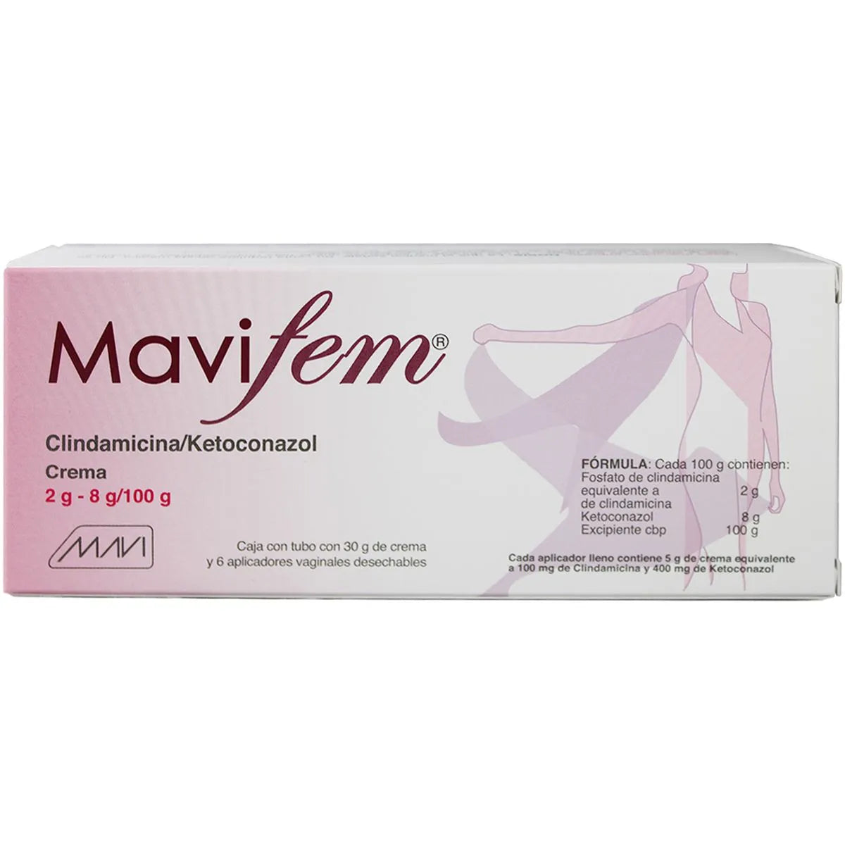Mavifem, Clindamicina 2g, Ketoconazol 8g, 30g Crema Vaginal