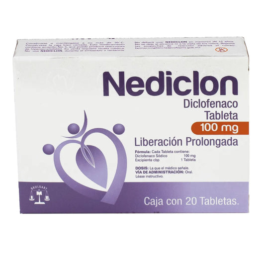 Nedidclon, Diclofenaco 100 mg 20 Tabletas | Bruluart®