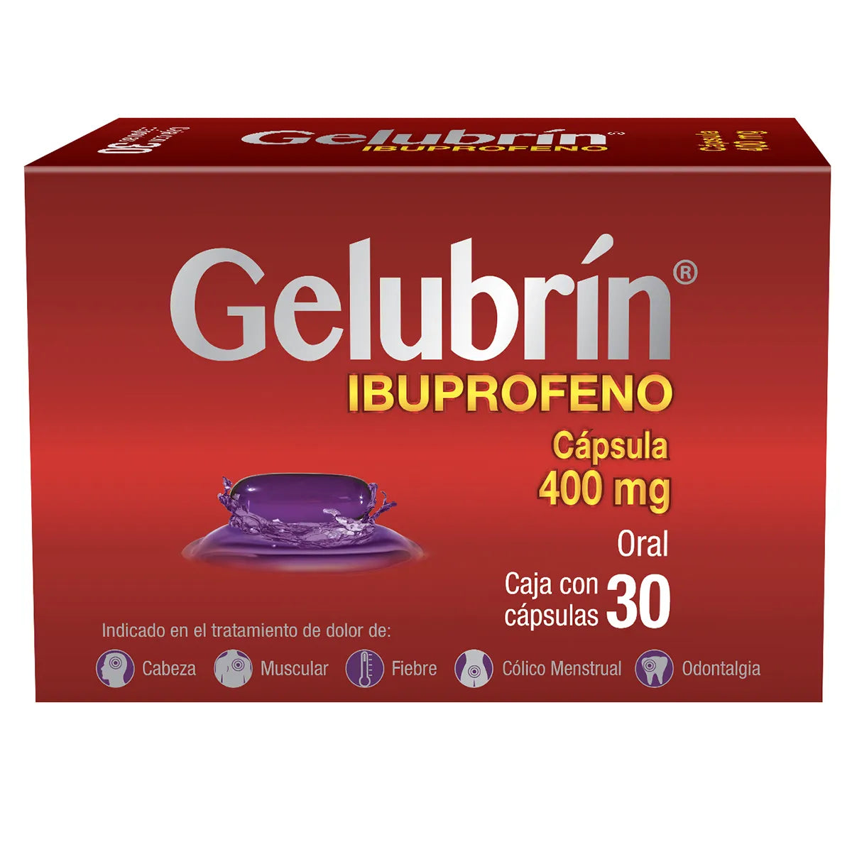 Gelubrin®, Ibuprofeno 400 mg 30 Cápsulas
