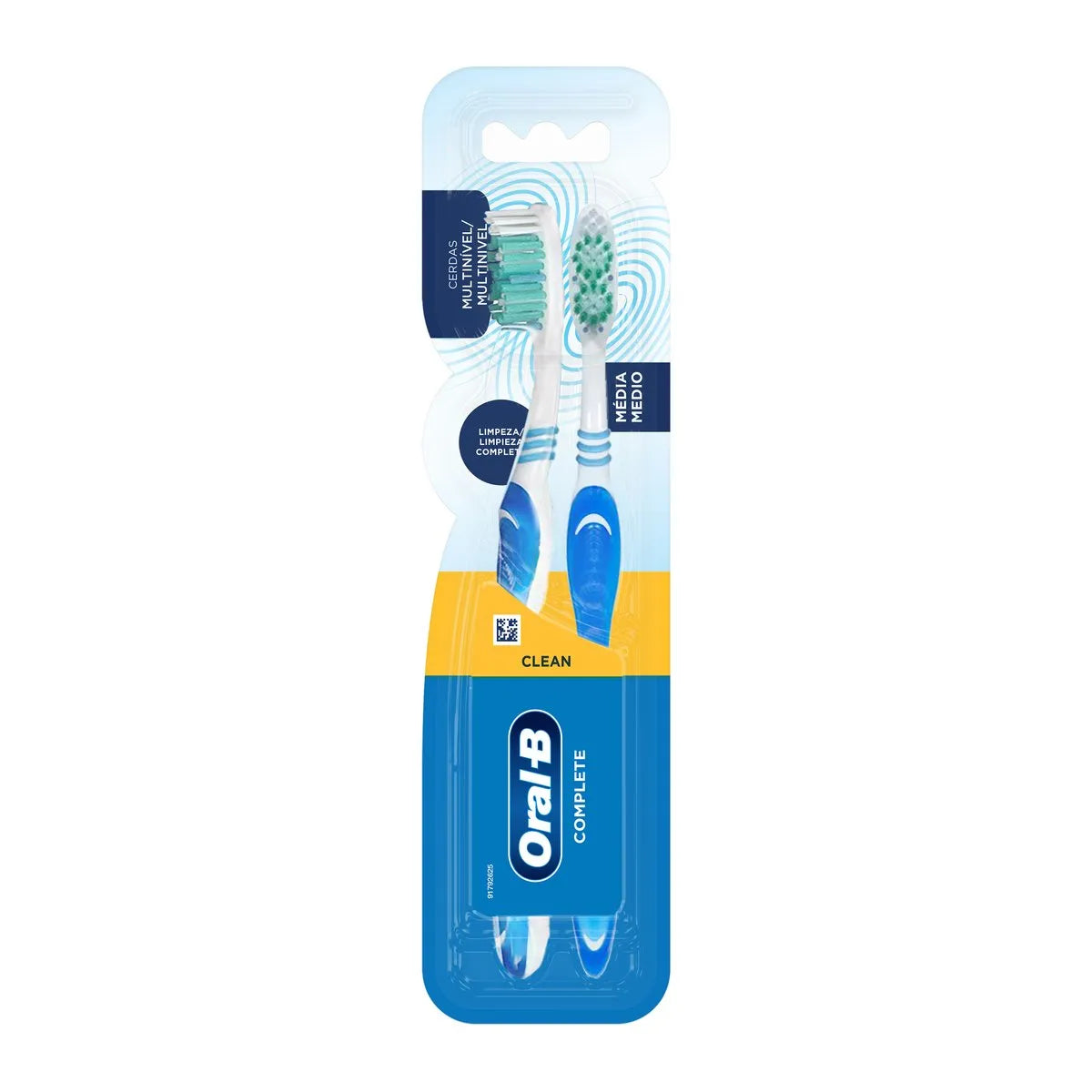 Cepillo Dental Oral-B Complete Clean Medio Cerdas Multinivel 2 Piezas