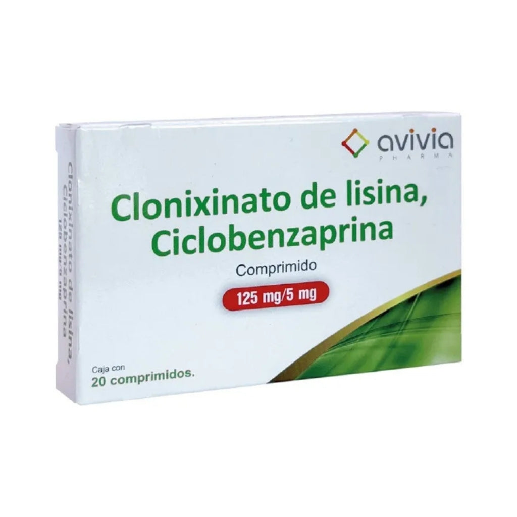 Clonixinato de Lisina 125 mg, Ciclobenzaprina 5 mg 20 Comprimidos | Avivia Pharma®