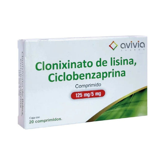 Clonixinato de Lisina 125 mg, Ciclobenzaprina 5 mg 20 Comprimidos | Avivia Pharma®
